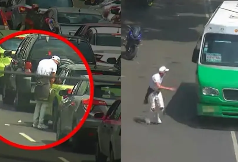El ratero intent&oacute; darse a la fuga en un microb&uacute;s. 