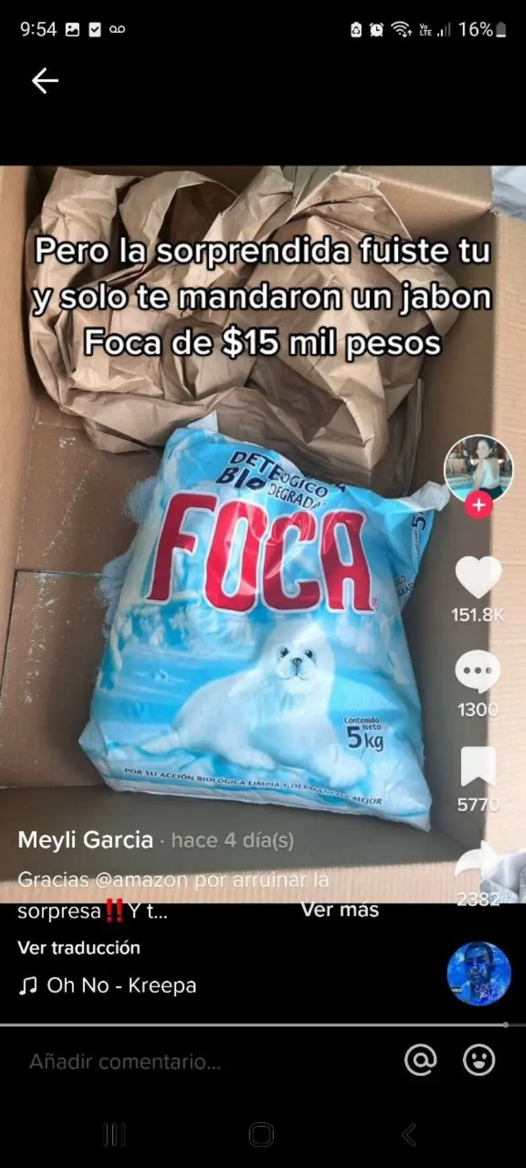 Dentro de la caja había un jabón Foca- Tomada de video
