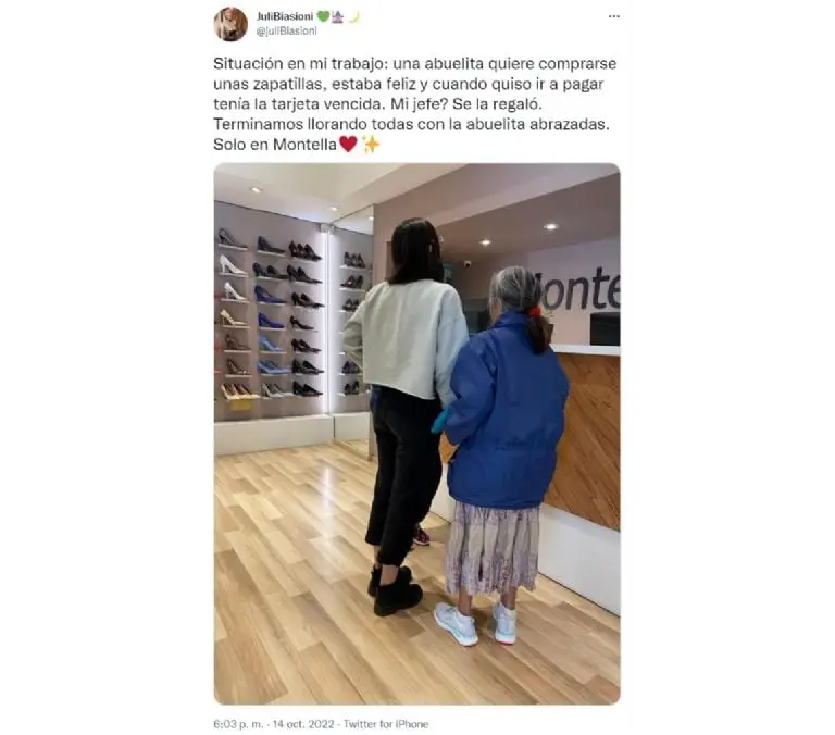 Regalan tenis a abuelita (Twitter)