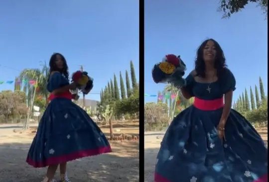 Noemí Méndez se puso el reto de tejer ella misma un vestido para su fiesta de XV años. ¡Lo logró y el resultado se hizo viral!