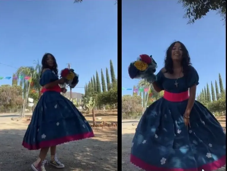 Noem&iacute; M&eacute;ndez se puso el reto de tejer ella misma un vestido para su fiesta de XV a&ntilde;os. &iexcl;Lo logr&oacute; y el resultado se hizo viral!