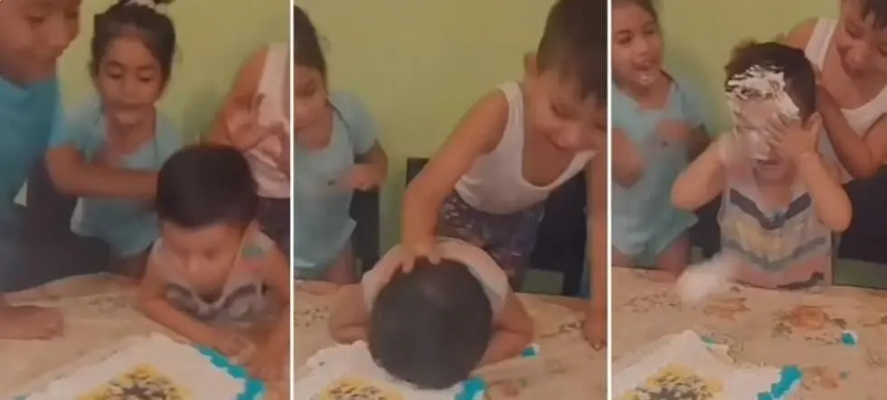 El video de los peque&ntilde;os peleando por el pastel se volvi&oacute; viral en TikTok Cr&eacute;ditos: Captura de pantalla 
