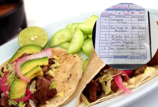 La mujer reprochó que el restaurante cobrara los tacos en más de 500 pesos y cervezas Victoria en más de 200 pesos