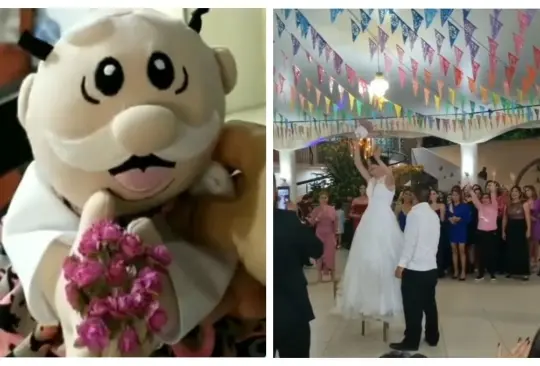 VIDEO | Novios lanzan peluches de Dr. Simi en su boda en lugar de ramo y liga VIDEO | Novios lanzan peluches de Dr. Simi en su boda en lugar de ramo y liga