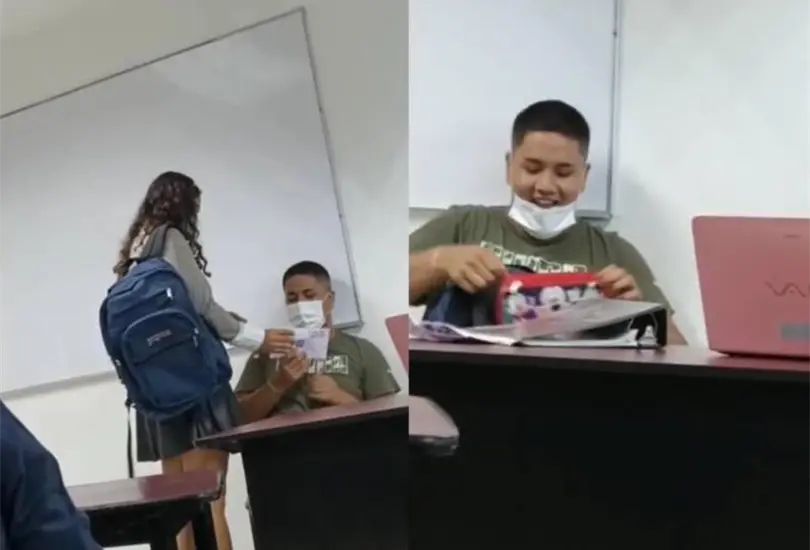 La reacci&oacute;n del joven al recibir la ayuda de sus compa&ntilde;eros se volvi&oacute; viral Cr&eacute;ditos: Captura de pantalla 
