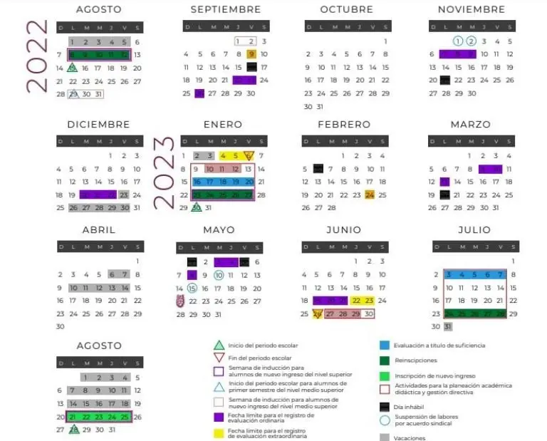 Calendario del IPN 2022-2023. Foto: captura de pantalla.