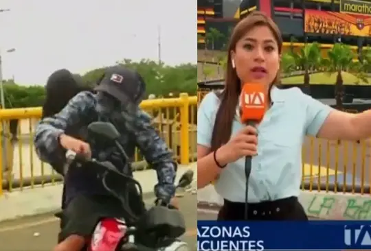 Los motocilistas intentaron asaltar a la reportera Vanessa Robles afueras del estadio Monumental Los motocilistas intentaron asaltar a la reportera Vanessa Robles afueras del estadio Monumental