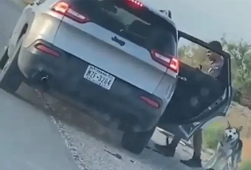 El perrito comenz&oacute; a perseguir el auto de su due&ntilde;o, cuando &eacute;ste lo dej&oacute; en medio de la nada 