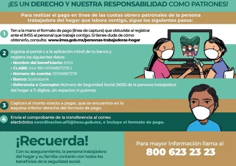 Aportaciones personas trabajadoras del hogar. Foto: IMSS.