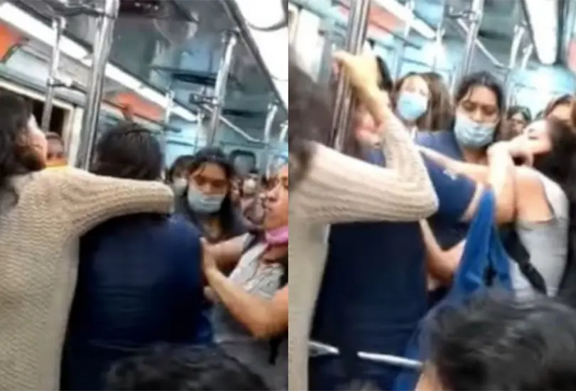 De acuerdo con testigos, la pelea comenzó por un asiento exclusivo del Metro Créditos: Captura de pantalla De acuerdo con testigos, la pelea comenzó por un asiento exclusivo del Metro Créditos: Captura de pantalla