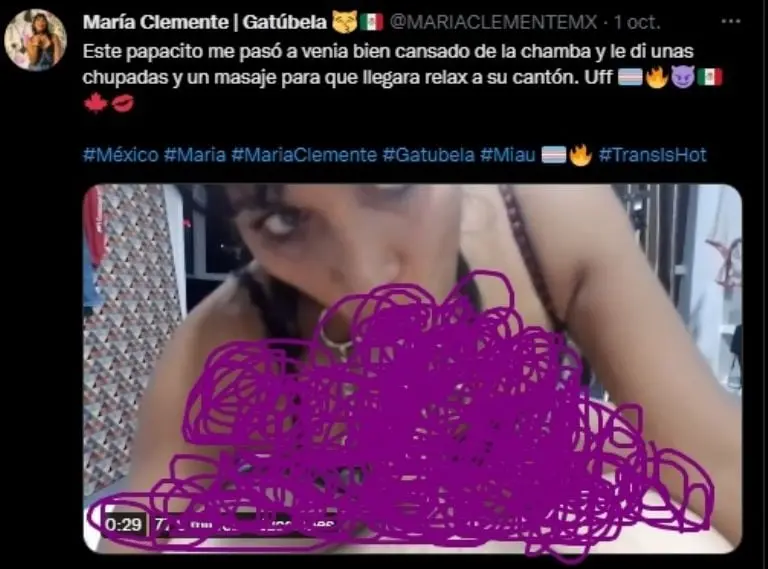 Video con contenido para adultos de la diputada María Clemente. Foto: Twitter.
