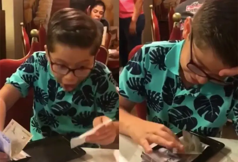 El video del niño recibiendo la cuenta del restaurante se hizo viral en TikTok Créditos: @lizetteviridiana El video del niño recibiendo la cuenta del restaurante se hizo viral en TikTok Créditos: @lizetteviridiana
