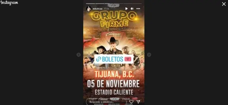 Fecha concierto Grupo Firme en Tijuana. Foto: captura de pantalla.