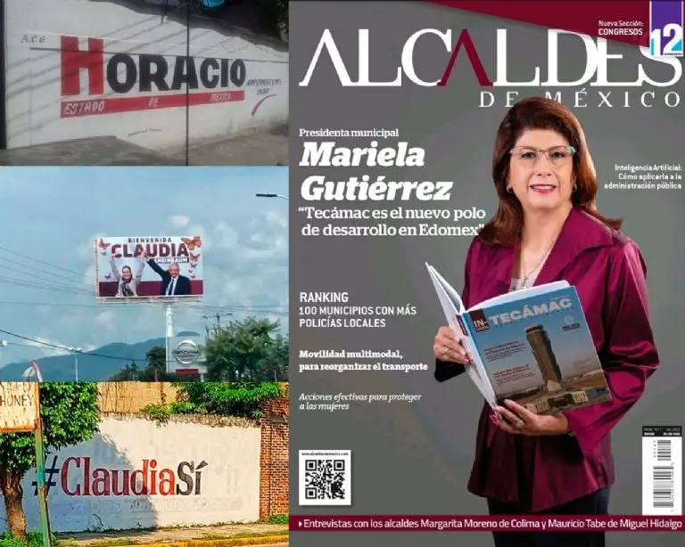 Promoción en espectaculares de funcionarios de Morena. Foto: especial.