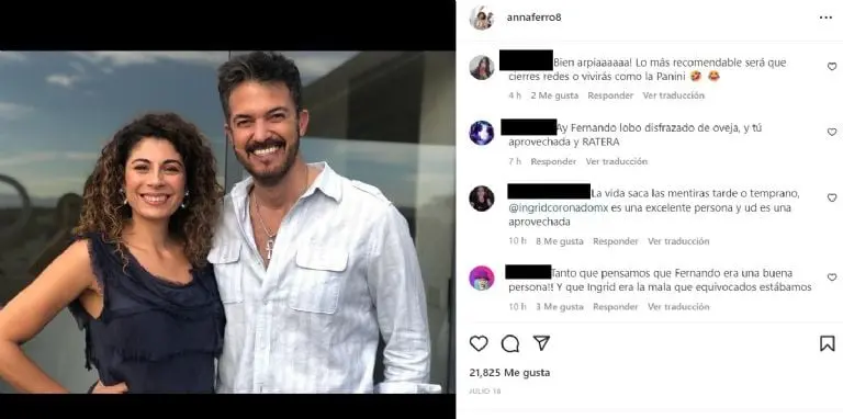 Critican a Anna Ferro tras lectura del testamento de Fer del Solar (Instagram)