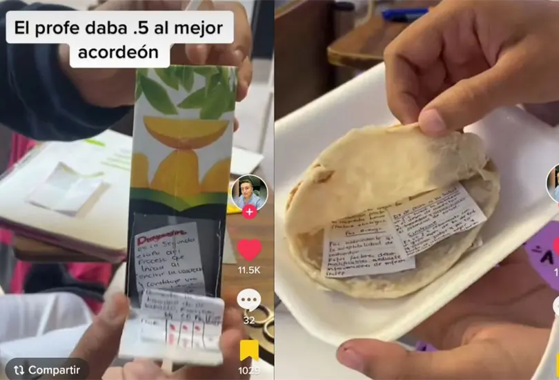 Los alumnos llevaron acordeones hechos con bolsas de Chetos, útiles escolares y hasta con una galleta Los alumnos llevaron acordeones hechos con bolsas de Chetos, útiles escolares y hasta con una galleta