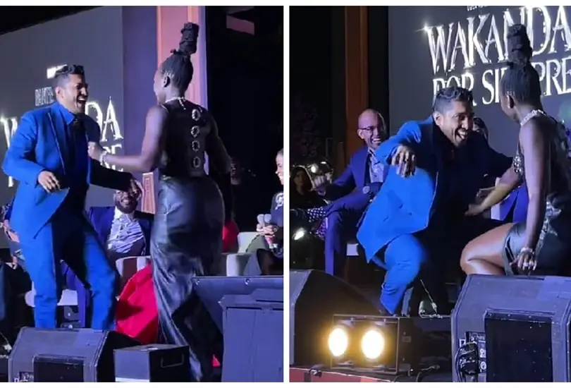 Tenoch Huerta baila merengue con Lupita Nyong&acute;o