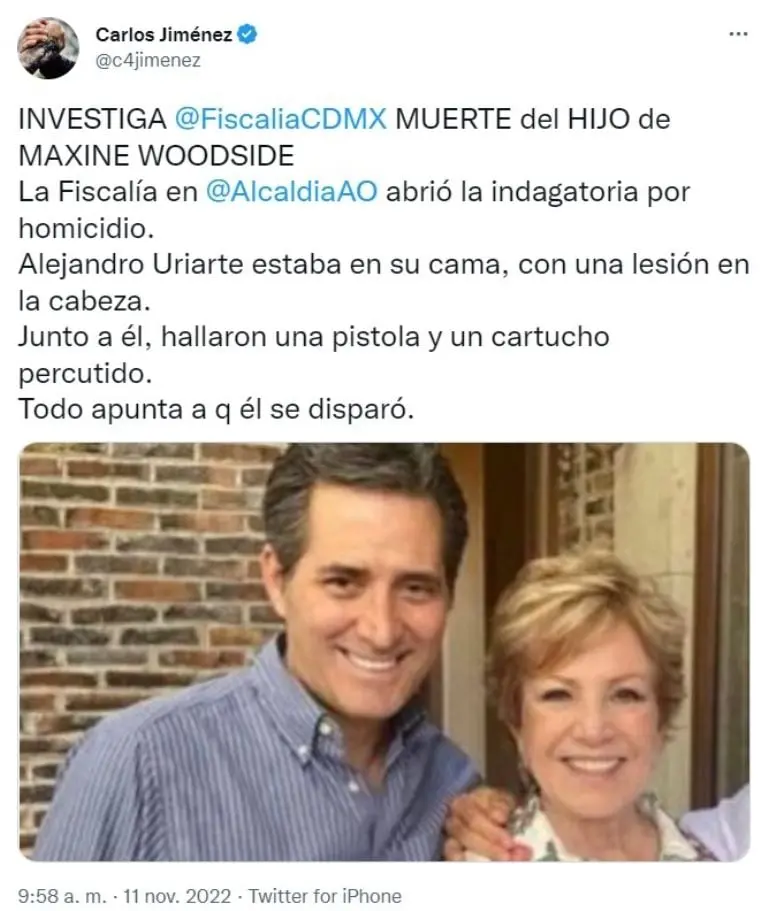 Investigan muerte de Alejandro Iriarte (Twitter)