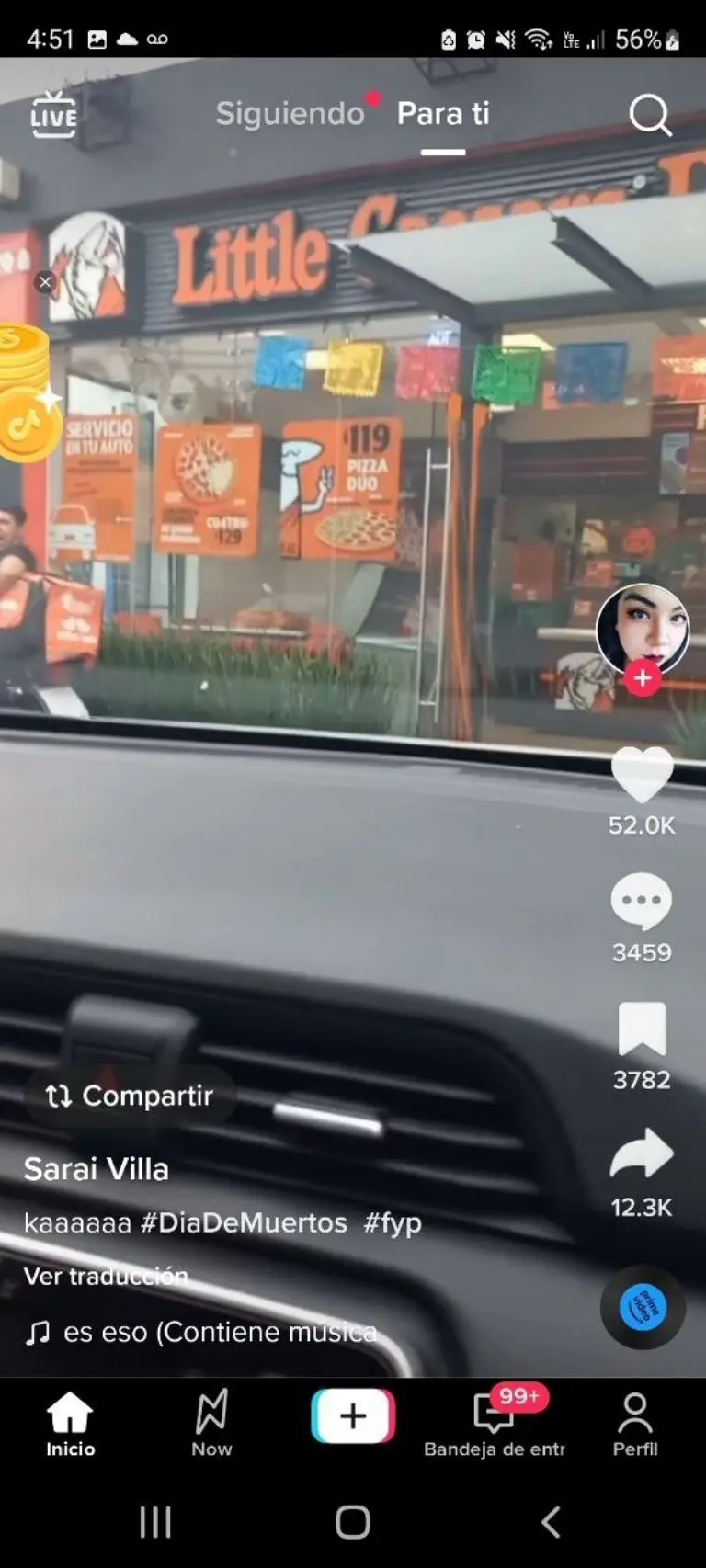Captan a empleado sacando las cajas de Little Caesars - Tomada video