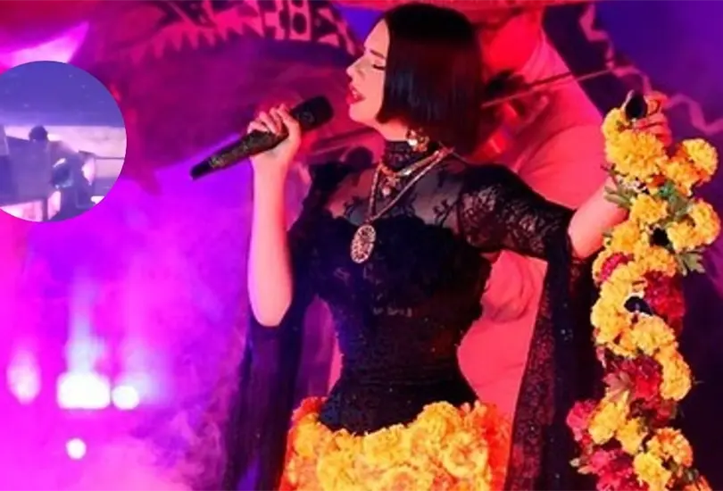 Ángela Aguilar sufrió una caída en uno de sus conciertos. Ángela Aguilar sufrió una caída en uno de sus conciertos.