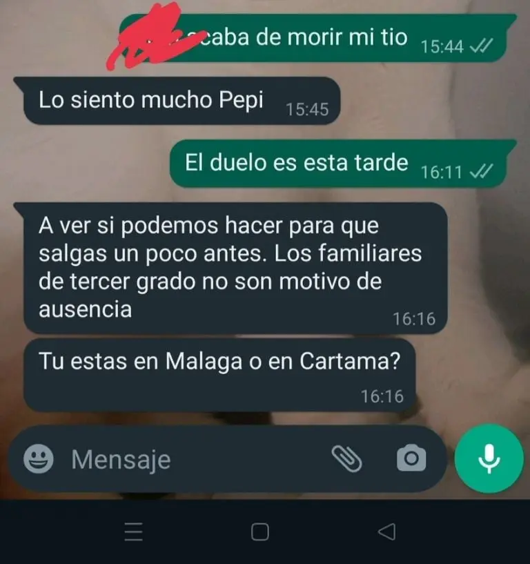 Jefe no deja a ir a empleado a funeral de su tío (Twitter)