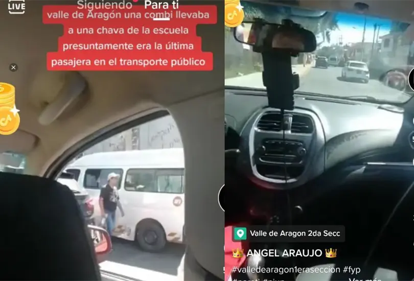 Un usuario de TikTok logr&oacute; captar el momento en el que la joven logr&oacute; salir de la combi luego de que el conductor se rehusara a dejarla bajar de la unidad