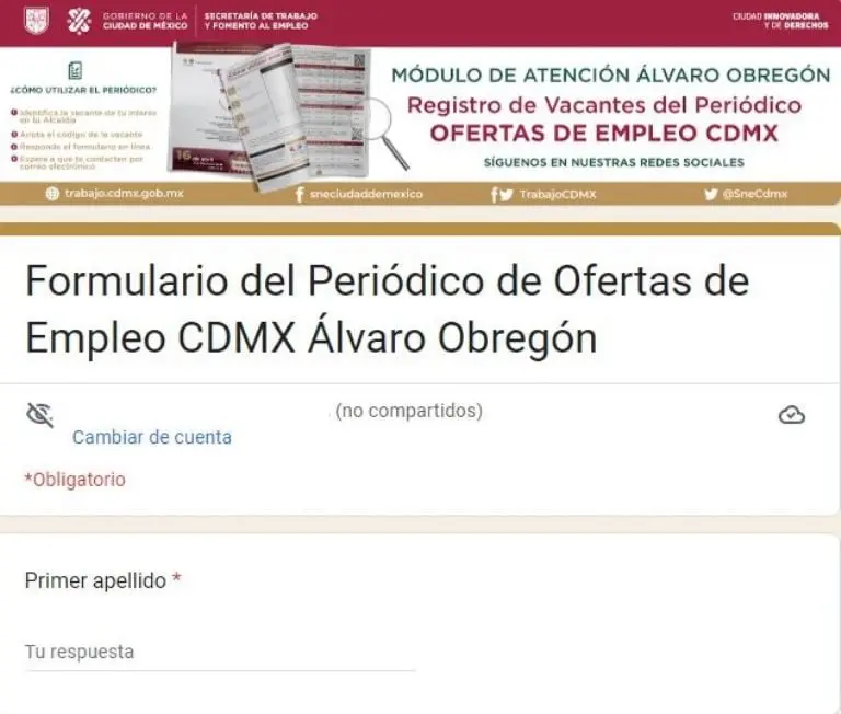 El formulario que debes llenar. Foto: captura de pantalla.
