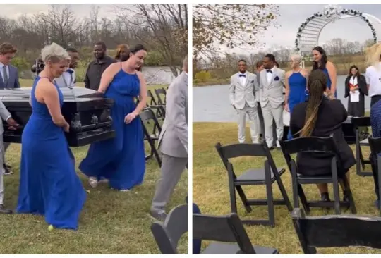 Novio llega a su boda en un ataúd Novio llega a su boda en un ataúd