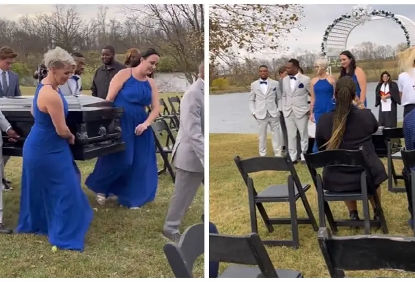 Novio llega a su boda en un ataúd Novio llega a su boda en un ataúd