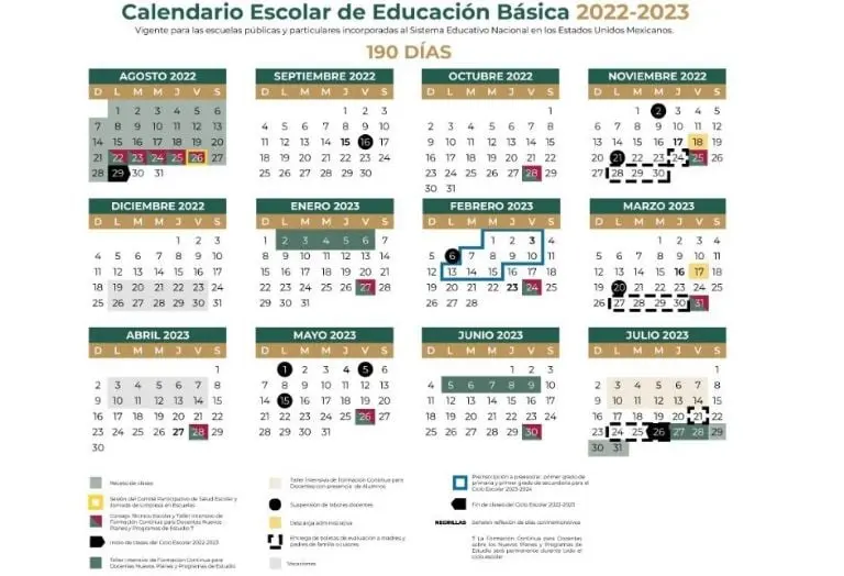 Calendario escolar SEP 2022-2023. Foto: SEP.