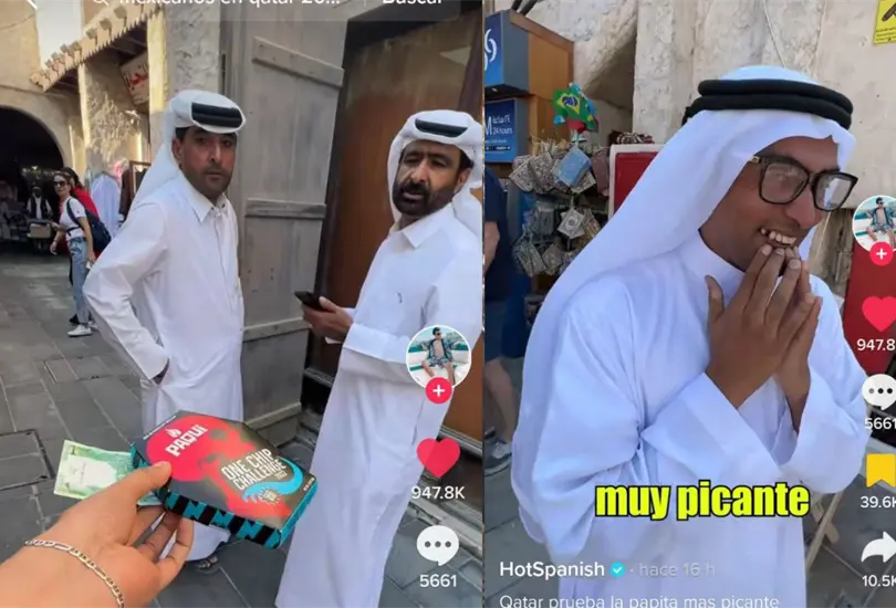 Influencer mexicano enchila a qatar&iacute;es con "la papa m&aacute;s picosa del mundo" por 100 d&oacute;lares | VIDEO