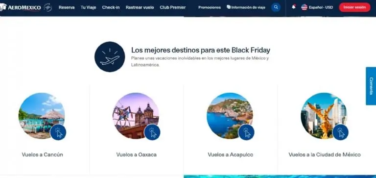 Ofertas Aeroméxico para el Black Friday