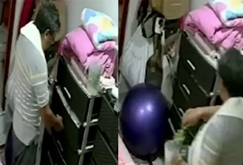 El sacerdote fue captado por las cámaras de seguridad de la casa. El sacerdote fue captado por las cámaras de seguridad de la casa.