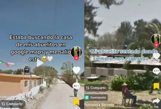 Fue en TikTok en donde una usuaria mostró el emotivo momento en el que logró encontrar una imagen de su abuelito, sentado afuera de su hogar