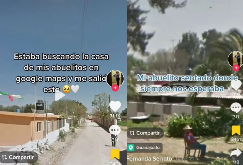 Fue en TikTok en donde una usuaria mostr&oacute; el emotivo momento en el que logr&oacute; encontrar una imagen de su abuelito, sentado afuera de su hogar