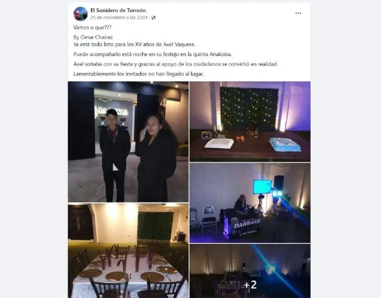 Joven fue plantado en su fiesta de XV años (Facebook)