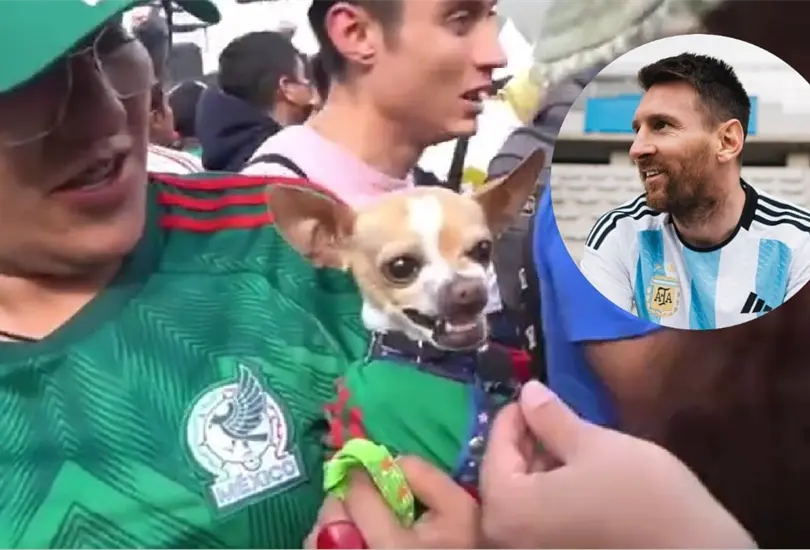 Perrito mexicano se molesta al o&iacute;r el nombre de Messi 