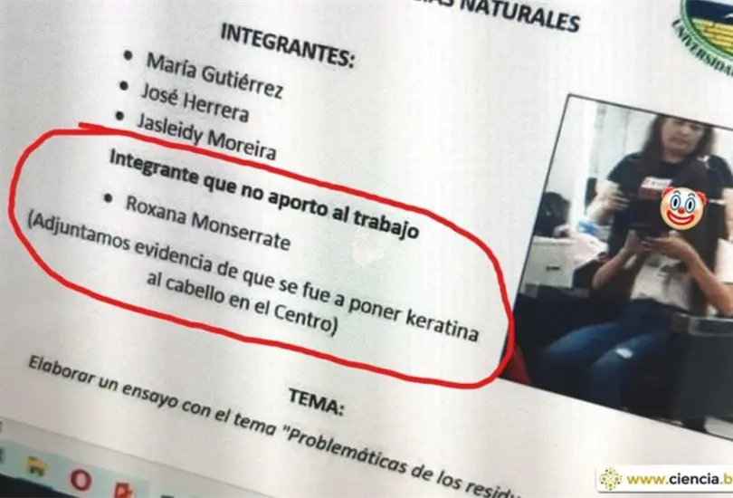 Los alumnos incluso tomaron una foto de la compa&ntilde;era en donde se observa muy tranquila en la est&eacute;tica