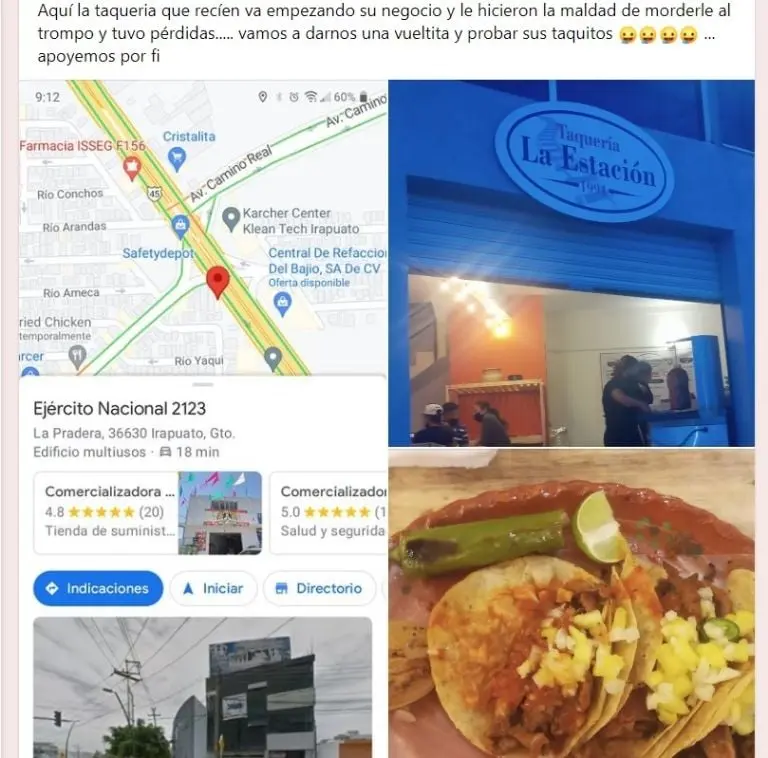 Piden apoyar a la taquería (Facebook)