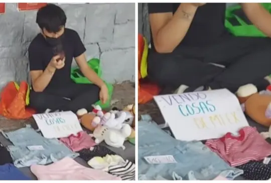 Joven vende las cosas de su ex en un tianguis