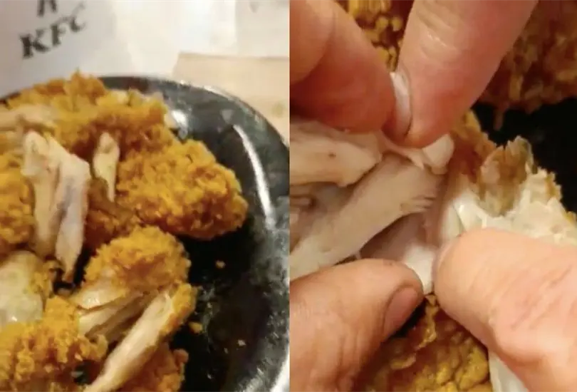 Los compradores encontraron larvas entre los huesos y la carne del pollo Cr&eacute;ditos: Captura de pantalla 