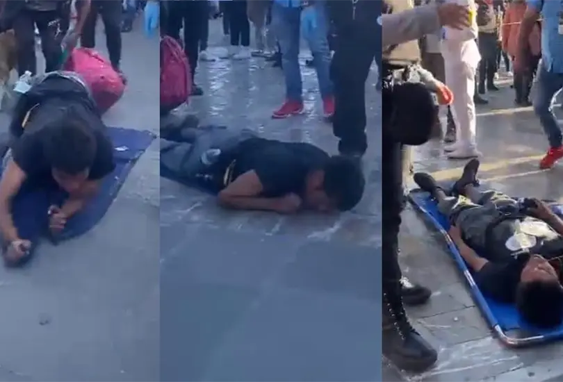 El peregrino se desmayó a metros antes de llegar a la Basílica de Guadalupe. El peregrino se desmayó a metros antes de llegar a la Basílica de Guadalupe.