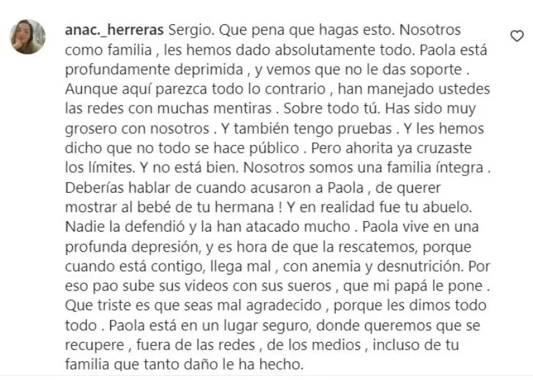 Hermana de Pao Poulain arremete contra Fichis (Instagram)