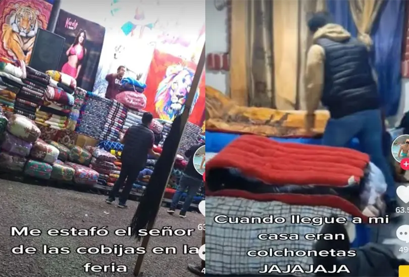 En TikTok diversos internautas aseguraron que es una estafa cl&aacute;sica entre los vendedeores de cobijas de las ferias 
