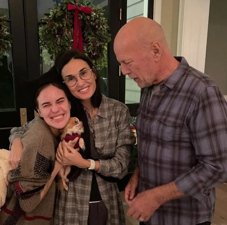 Tallulah Belle con Demi Moore y Bruce Willis (Instagram)