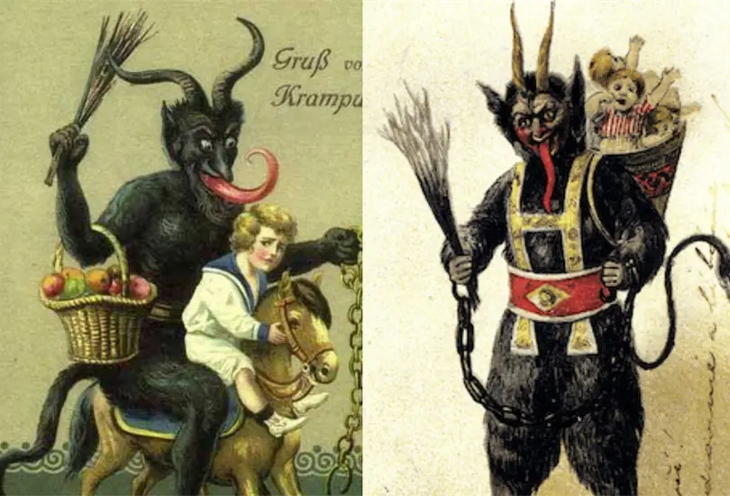 Krampus, tambi&eacute;n conocido como el diablo de la Navidad o el duende demon&iacute;aco, busca castigar a los ni&ntilde;os que se portaron mal, llev&aacute;ndolos al infierno.