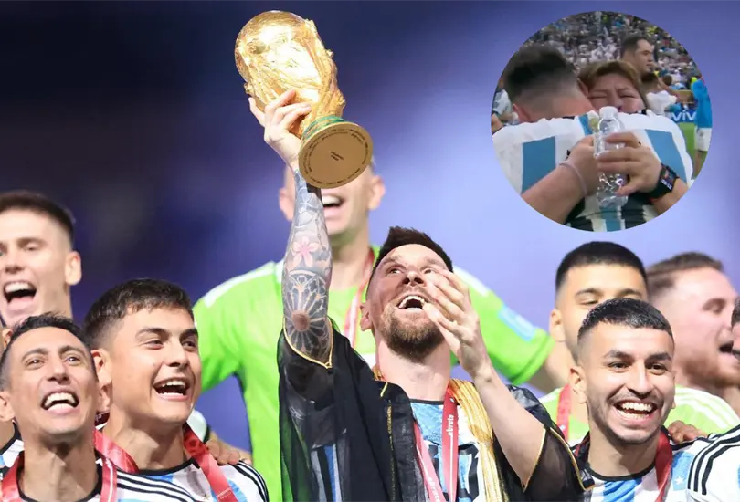 Uno de los momentos que se viralizaron en la final del Mundial Qatar 2022 fue el cari&ntilde;oso abrazo que se dieron el campe&oacute;n argentino Lionel Messi y una mujer que los aficionados no pudieron reconocer inmediatamente.