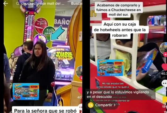 “Para la señora que se robó la caja de colección Hotwheels de mi niño, espero que tus hijos no copien ese mal ejemplo”, dijo la madre de familia molesta