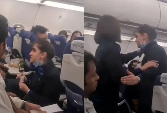 La azafata peleó con el pasajero que no estaba conforme con la comida que recibió Créditos: Captura de pantalla 
