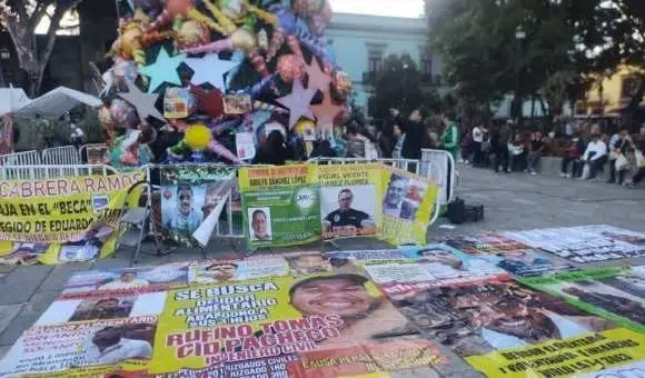 Patrulla Feminista redecor&oacute; el &aacute;rbol navide&ntilde;o del z&oacute;calo de Oaxaca Cr&eacute;ditos: Especial 